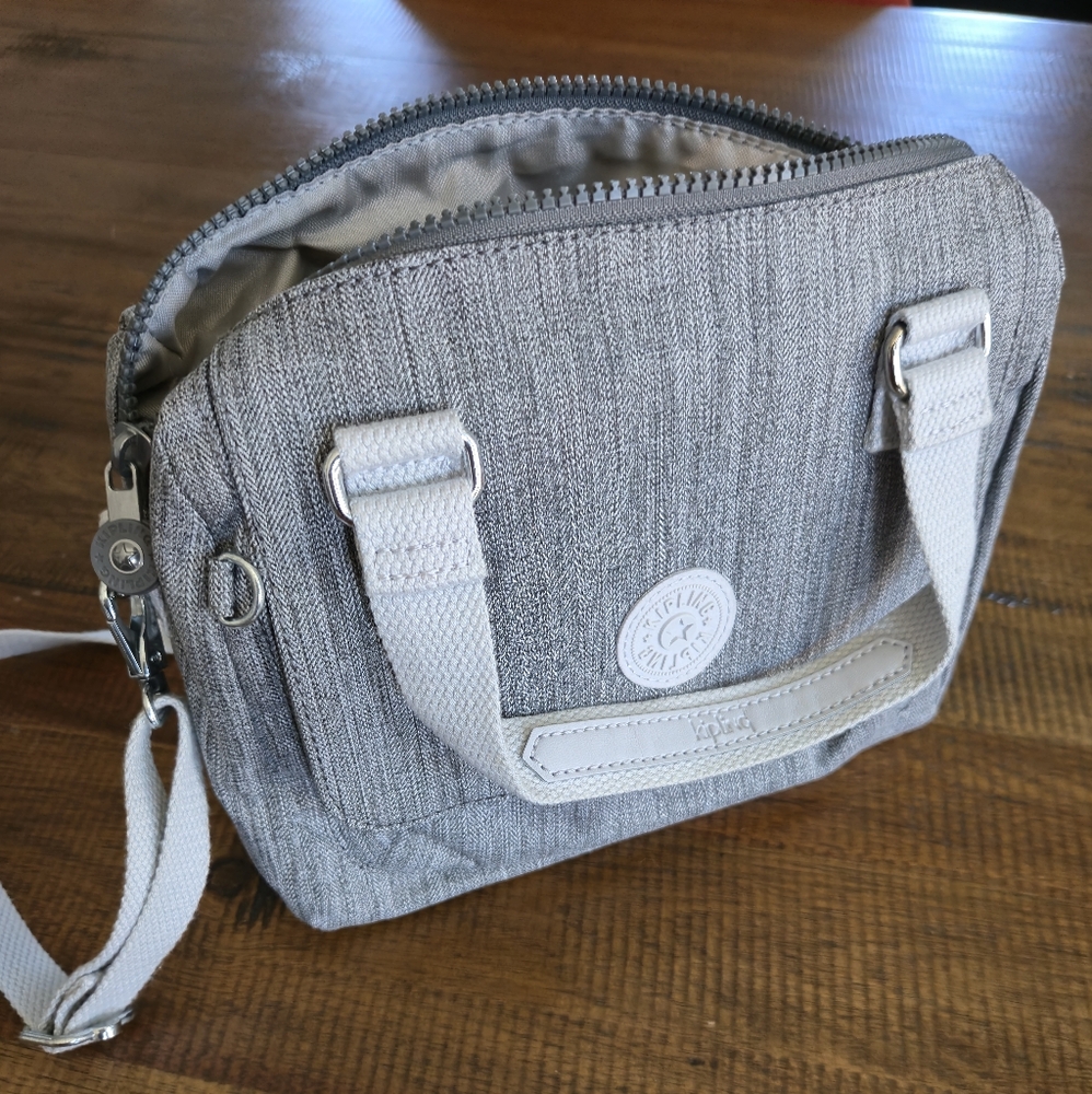 Kipling Charcoal Shoulder Bag with Logo